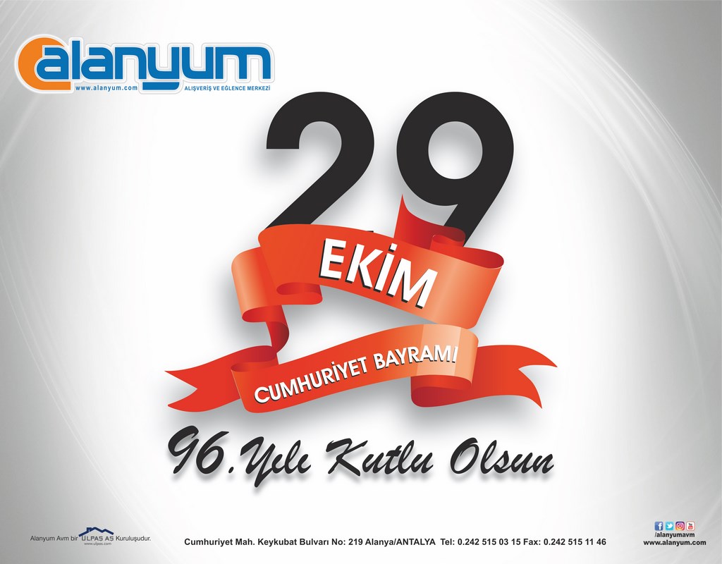 Türkiye Cumhuriyeti 96.Yaşında!  Cumhuriyet Bayramı'mız kutlu olsun Türkiye'm.